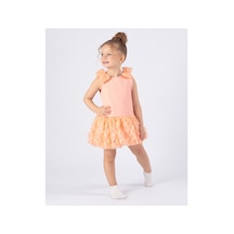 Nehirim Kids Kız Çocuk Kısa Kol Tütü Prenses Etek Doğum ,düğün , Özel Gün Yazlık Abiye 2-3-4-5 Yaş Elbise Turuncu