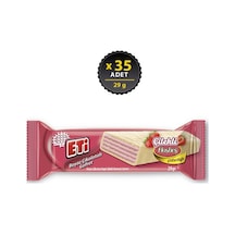 Beyaz Çikolata Kaplı Çilek Kremalı Gofret 29 G X 35 Adet