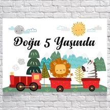 Trende Hayvanlar Temalı Doğum Günü Afişi 70x100 Cm