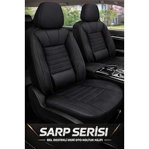 Fiat Bravo 2007-2014 Aracınıza Uyumlu Siyah Sarp Serisi Deri Lakost Koltuk Kılıfı