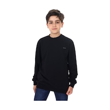 Toontoy Kids Toontoy Erkek Çocuk Relax Fit Bisiklet Yaka Baskılı Sweatshirt - 2 İplik Siyah