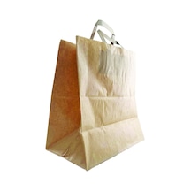 Düz Saplı Kraft Çanta 50'li 27x29x16cm - Çevre Dostu Alışveriş Çantası 3'li Ekonomik Paket - 3 Tarı 3 L