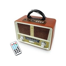 Meier M-112Bt Açık Bej Renk Nostaljik Radyo Bluetooth Hoparlör