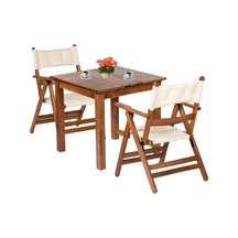Marmaris Minderli Ahşap Bahçe Balkon Seti: 70X70 Masa +2 Sandalye (552964779)