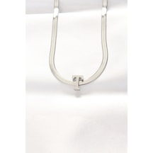 Ezoconcept 316l Çelik T Harfli Silver Renk İtalyan Zincirli Kolye Çok Renkli
