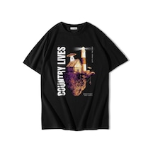 Brz Collection Unisex Oversize Floatingısland T-shirt-siyah Siyah