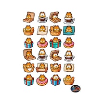 Garfield Keyif Molası Sticker Seti 21x30 Cm 24 Adet Sevimli Kedi, Kahve Ve Pizza Temalı Dekoratif Çıkartma