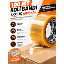 100 Metre Koli Bandı 6'lı Paket Akrilik Yapışkanlı Şeffaf Paketleme Ve Kutu Bandı 6 Adet