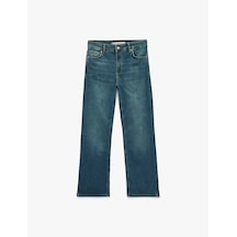 Koton Pamuklu Dar Kalıp Normal Bel İspanyol Paça Denim Pantolon - Flare Jeans Green Cast 7wal40074md Yeşil