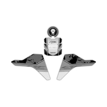 GP Kompozit Honda Africa Twin CRF1000L 2018-2019 Uyumlu Tank Pad Seti Siyah