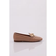 Dgn 5001-23y Kadin Silver Taş Metal Tokali Loafer 5001-1423-R12632 Ten Rengi