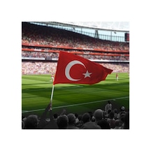 Zc Bayrak Sopalı Türk Bayrağı 100x150 Yüksek Kalite Çift Tarafllı Fabrikasyon Baskı Alpaka Kumaş 1