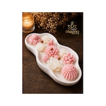 Magno Candles Çiçek Bahçesi Kokulu Mum El Yapımı Seramik Kase Dekoratif Mum & Hediyelik Ev Dekoru Pembe