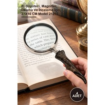 4 Adet Boynuz Büyüteç El Büyüteci, Magnifier, Okuma Ve İnceleme İçin, 27x10 Cm Model 21015