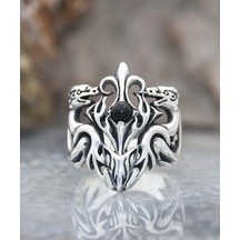 Prestij Gümüş Ejderha Figürlü 925 Ayar Gümüş Erkek Yüzüğü