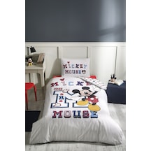 Özdilek  Mickey Mouse College Tek Kişilik Disney Lisanslı Lastikli Fitted Çarşaf Çocuk Nevresim Takım