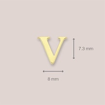 Goldkupe 14 Ayar Altın V Harf Küpe 0,44 Gr-1381