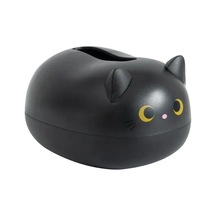 Siyah-kawaii Kedi Doku Kutusu Oturma Odası Peçete Depolama Mutfak Kağıdı Konteyner Masaüstü Tuvalet Tutucu Banyo Yurdu İçin