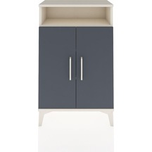 Arges Komodin 2 Raflı Tek Çekmeceli 2 Kapaklı 60x30x96 Aytaşı-antrasit Aytası