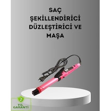 2 Si 1 Arada Saç Düzleştirici Ve Maşa 5 Isı Seviyesi Seramik Kaplama Döner Kablolu Ergonomik Tasarım
