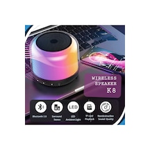 Yüksek Bass Bluetooth Hoparlör Rgb Led Bt Tf Kart Radyo Destekli