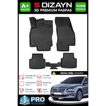 Skoda Superb 3d Pro Havuzlu Paspas 2015-2023 A+ Kalite 3ds-sdz068