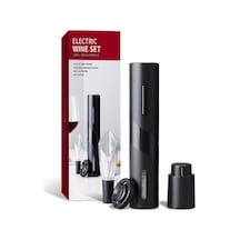 Didadodo 2022 Yeni Şarap Şişe Açacağı Seti Plastik Elektrikli Şarap Şişe Açacağı Seti Kuru Pil Modeli Abs Şarap Şişe Açacağı + Folyo Bıçak Işıksız Siyah