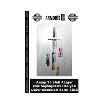 Ahşap Zürafali Rüzgar Çani Sayang:3 Ev Hediyesi Duvar Aksesuarı Salon Süsü