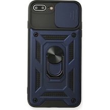 Apple iPhone Uyumlu 7 Plus Kılıf Pars Lens Yüzüklü Silikon - Lacivert Bzsxx00 1
