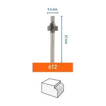 612 Ahşapta Dekoratif Köşeli Yuvarlatma Freze Ucu 9,5 Mm
