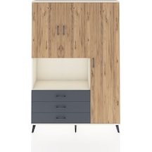 Arges Dolap 7 Raflı 3 Çekmeceli 3 Kapaklı 132x30x195 Aytaşı-çam/antrasit Atlas Çam/antrasıt