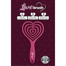 Love Brush Esnek Kalp Saç Fırçası - Yumuşak Dokulu, Saç Açma Ve Tarama Pembe