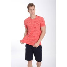 Maraton Sportswear Regular Erkek Bisiklet Yaka Kısa Kol Basic Kırmızı T-Shirt 20928-Kırmızı