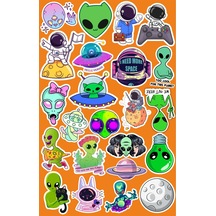 Space Uzay Çıkartmaları Seri 3 Sticker Telefon Laptop Notebook Tablet Defter Matara Sticker Etiket Diğer