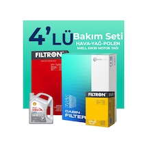Filtron Toyota Corolla 1.33 Benzin Filtre Bakım Seti Shell Motor Yağlı (2013-2018) 4 Lü