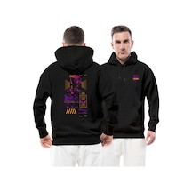 Renewable Synth Mor Human Siyah Streetwear Kapşonlu Hoodie