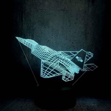 Goldenqian Çocuklar Için Uçak Desenli Lamba 3d Gece Lambası, 16 Renk Değiştirmeli Ve Uzaktan Kumandalı 3d Illüzyon Lambası, Erkekler Ve Kızlar Için Doğum Günü Hediyesi Prvry7 Siyah