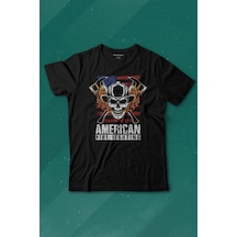 Kendim Seçtim American Fire Fighter Skull Korsan Çekiç Kafalı Baskılı Tişört Çocuk T-shirt 001