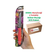 Sürbisa 61004 Sebze Bıçağı Narçiceği Lz1 Koli 12 Adet Tırtıklı Çok Renkli