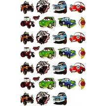 Sticker Kabartmalı A4 Boyutunda Stiker Defter, Planlayıcı Etiket- Lim225 - Çılgın Arabalar
