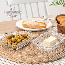 Porsima 0126 Maral 2'li Cam Kahvaltılık Tabak Seti 18 X 11,5 Cm