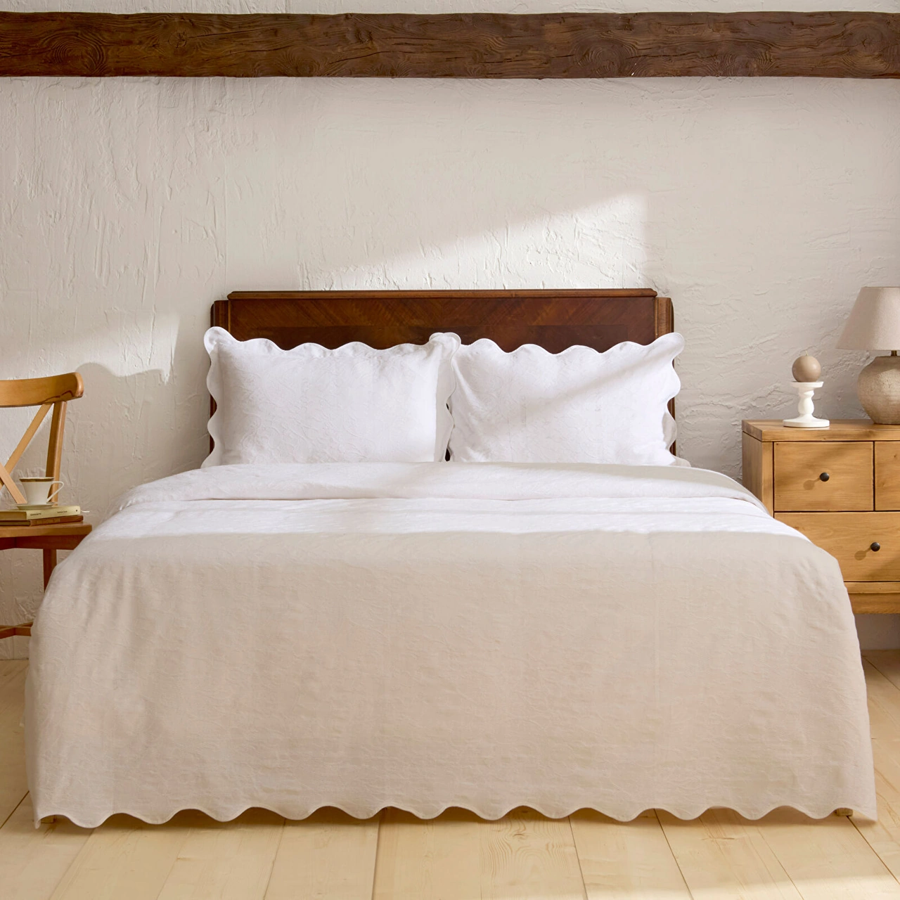 Karaca Home Marıbel %100 Pamuk Yatak Örtüsü Takımı Beyaz Beyaz