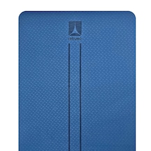 Rebuwo Çift Çizgi Tasarımlı 5mm Tpe Yoga Pilates Mat Koyu Mavi