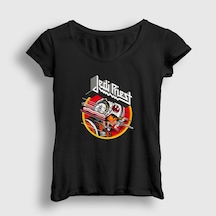 Presmono Kadın Jedi Judas Priest T-shirt Siyah
