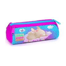 Coral High Kids Mavi Pembe Tavşan Desenli Üç Bölmeli Kalem Çantası 22036 Çok Renkli