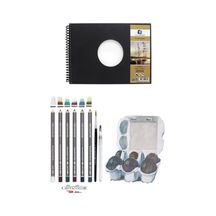 Alex Schoeller A5 300 Gr Cretacolor 6'lı Aquarell Sulandırılabilir Fırçalı Eskiz Dereceli Çizim Set