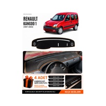 Renault Kangoo 1 1997-2003 Uyumlu Torpido Örtüsü, Torpido Kılıfı - Siyah-kahverengi - Re025