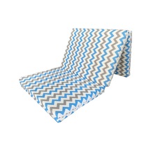 Katlanır Yer Yatağı 8 Cm Kalın Sünger Yatak 80x180x8 Cm-mavi Gri Zikzak