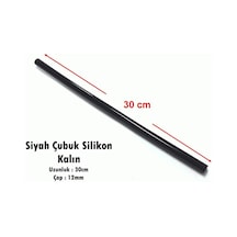 Silikon Çubuk 11.2 MM Kalın Siyah 30 CM - 5Adet