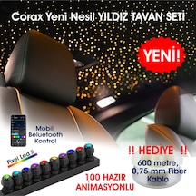 Animasyonlu Yıldız Tavan Uygulama Seti, Fiber Optik Aydınlatma Kurulum Kiti Çok Renkli